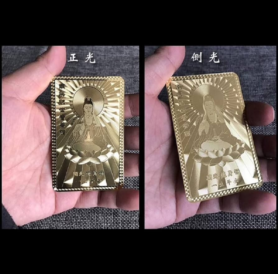 Amazon｜護符 護身符 札 南無観世音菩薩 観音菩薩 ゴールド